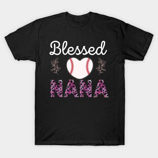 Baseball nana shirts for women Leopard print T-Shirt by madani04